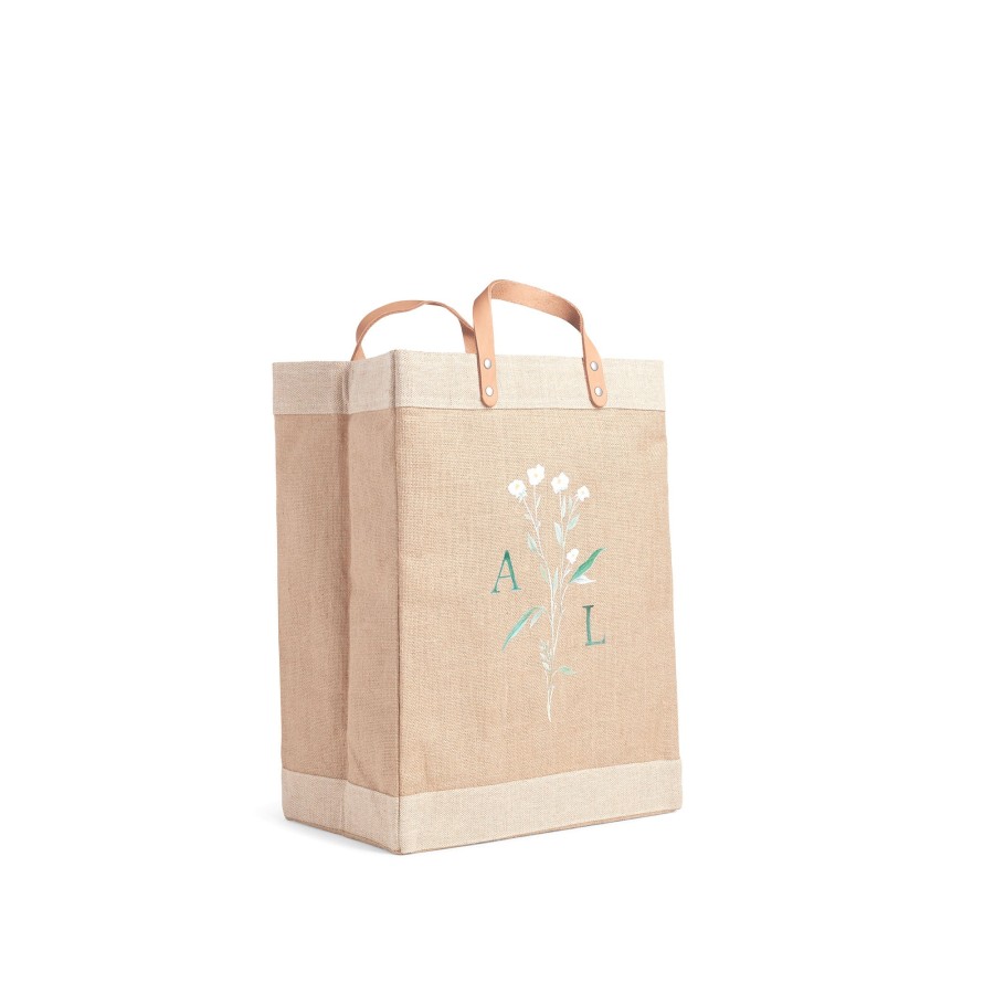 Large | WeProduce Market Bag In Natural Wildflower By Amy Logsdon