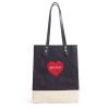 Medium | James Cardenas Wine Tote In Black With Embroidered Heart