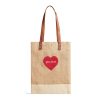 Medium | James Cardenas Wine Tote In Natural With Embroidered Heart