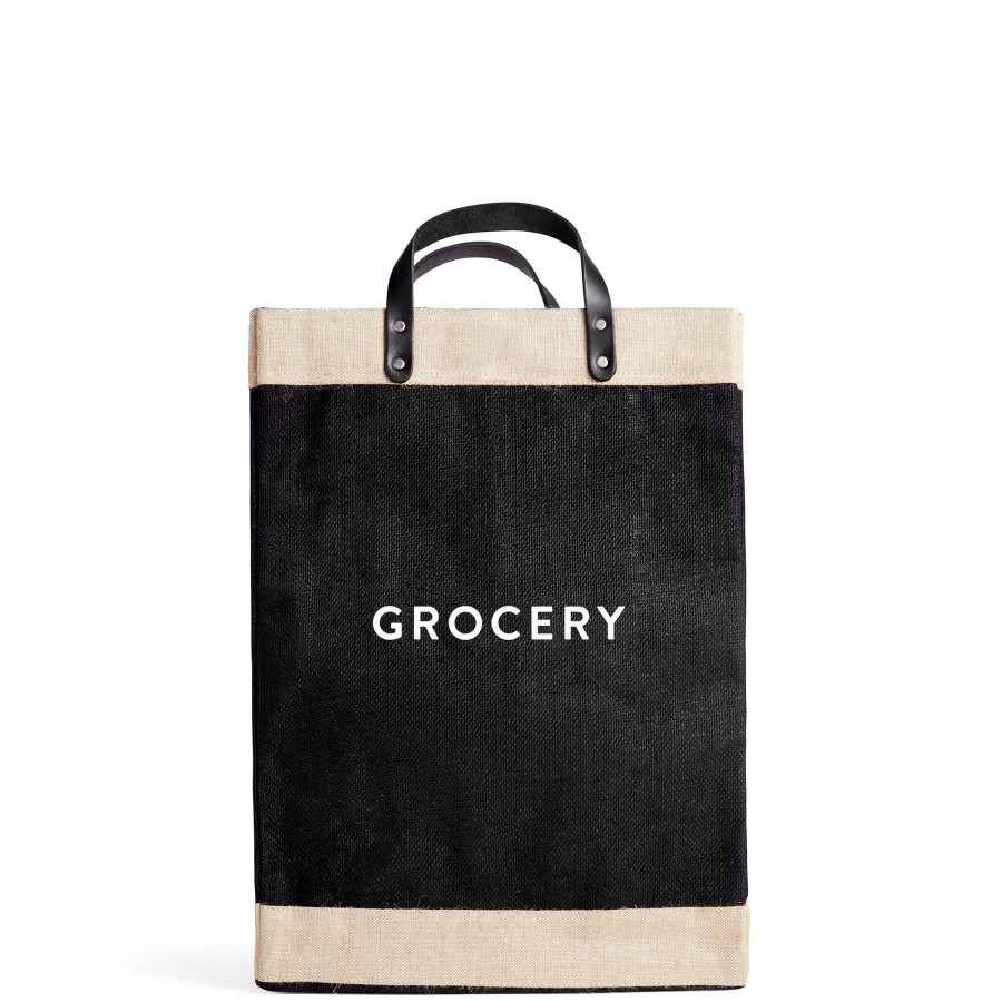 Large | WeProduce Market Bag In Black With "Grocery"