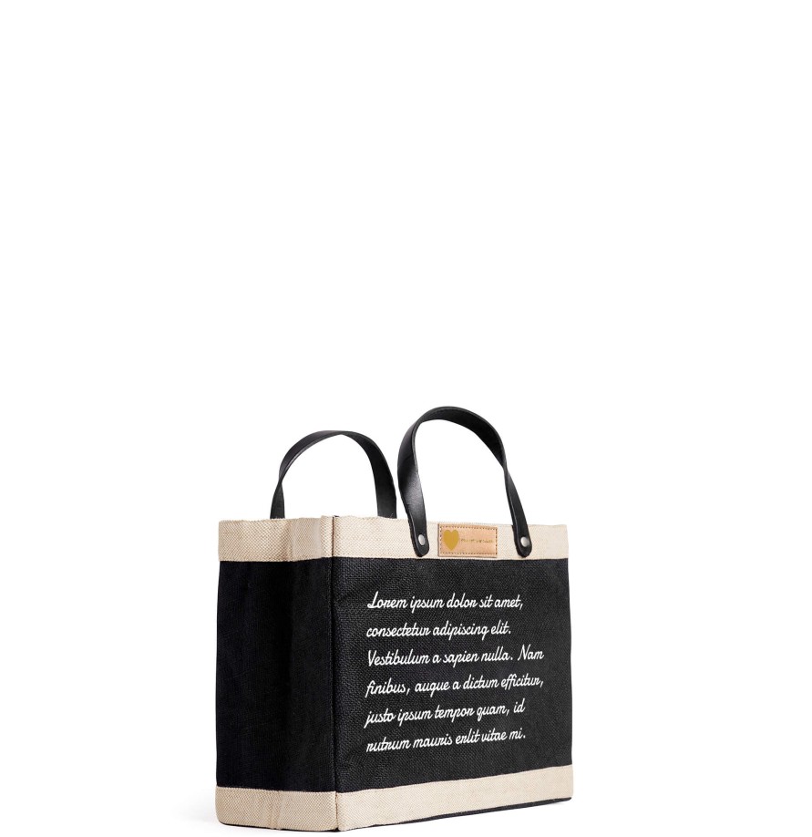 Small | WeProduce Petite Market Bag In Black With Love Note