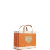 Small | James Cardenas Petite Market Bag In Citrus With Embroidered Heart