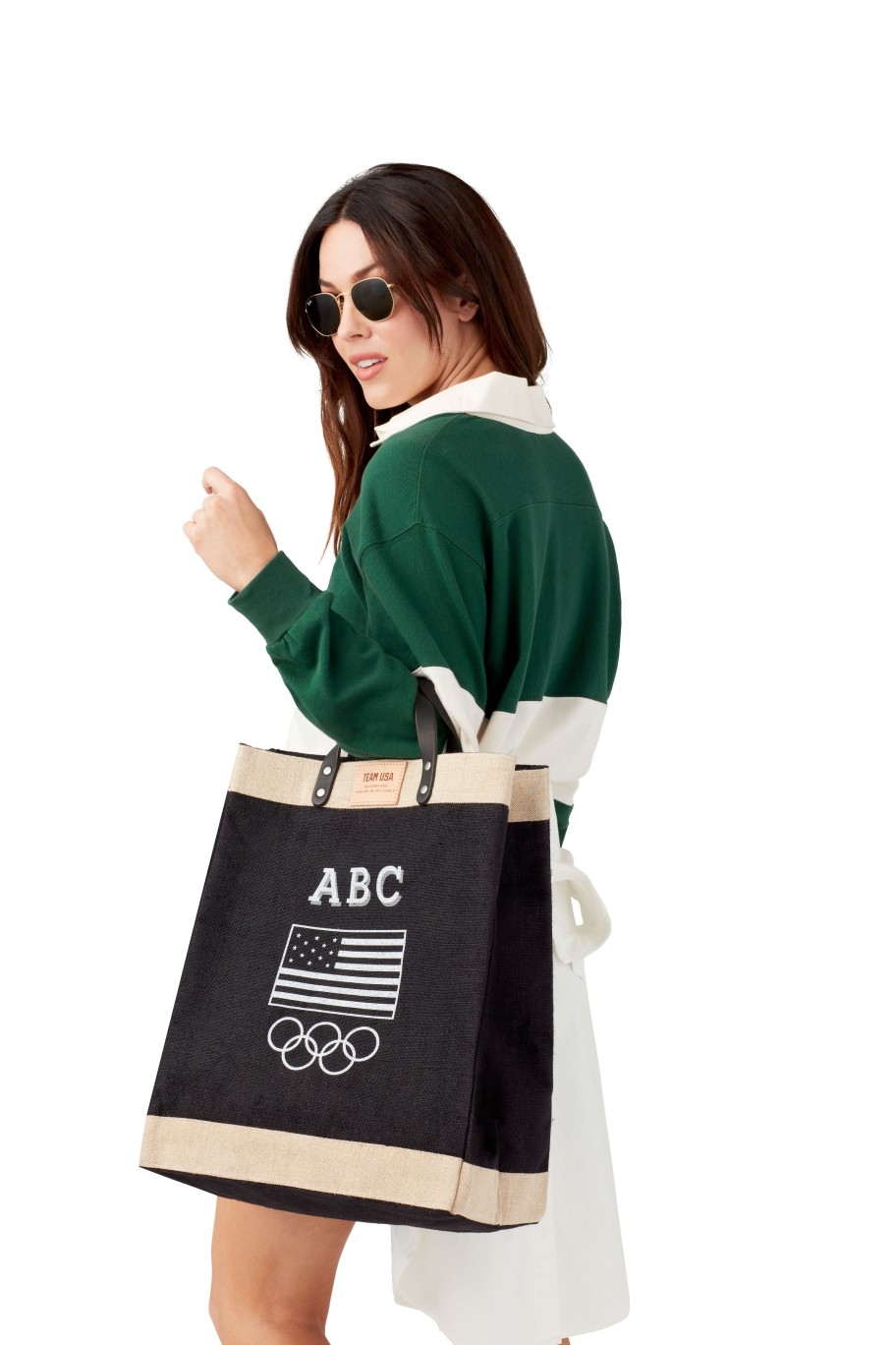 Large | WeProduce Market Bag In Black For Team Usa "Black And White"