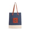 Medium | WeProduce Wine Tote In Navy "Alphabet Collection"