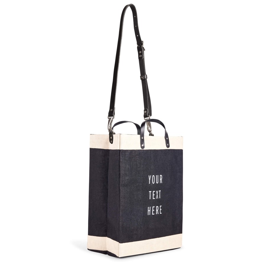 Large | WeProduce Market Bag In Black With Black Strap