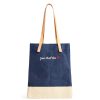 Medium | James Cardenas Wine Tote In Navy With Embroidery