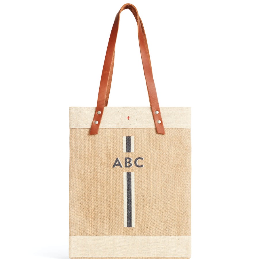 Medium | WeProduce Market Tote In Natural With Black Monogram