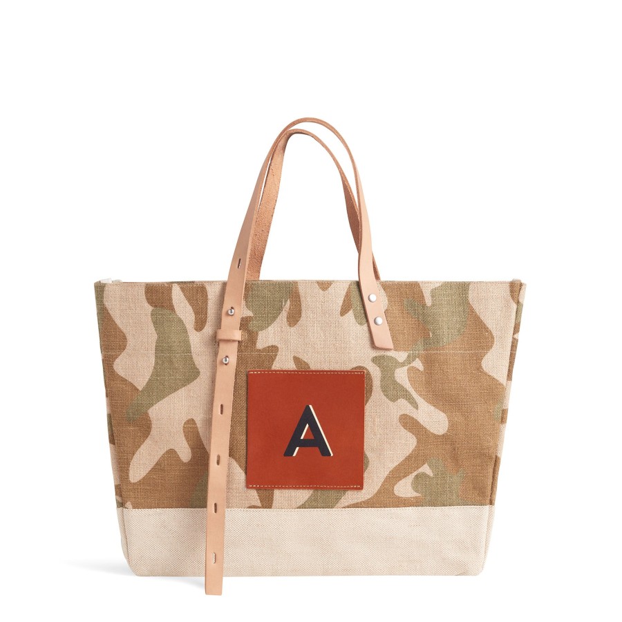 Medium | WeProduce Shoulder Market Bag In Safari "Alphabet Collection"