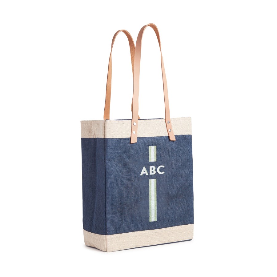 Medium | WeProduce Market Tote In Navy With Monogram