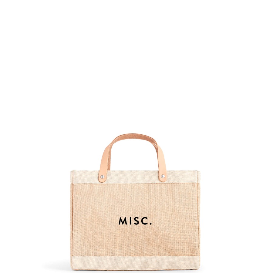 Small | WeProduce Petite Market Bag In Natural With "Misc"