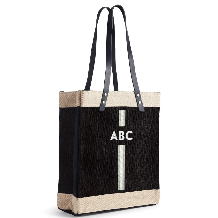 Medium | WeProduce Market Tote In Black With Monogram