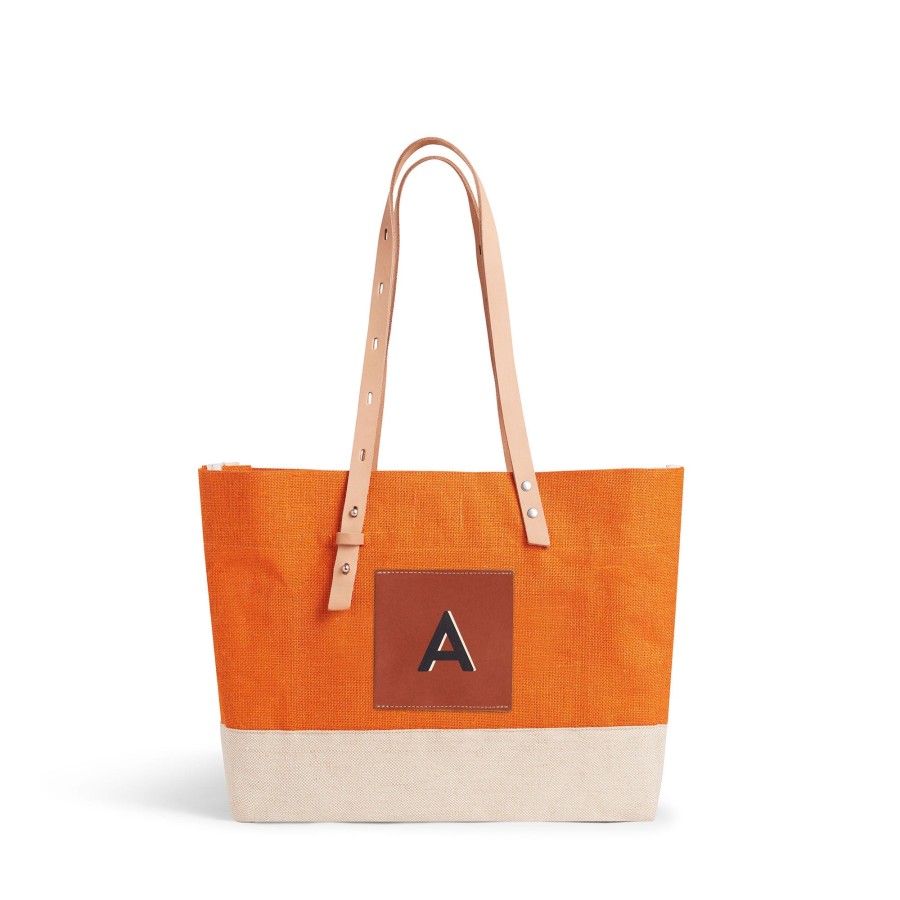 Medium | WeProduce Shoulder Market Bag In Citrus "Alphabet Collection"