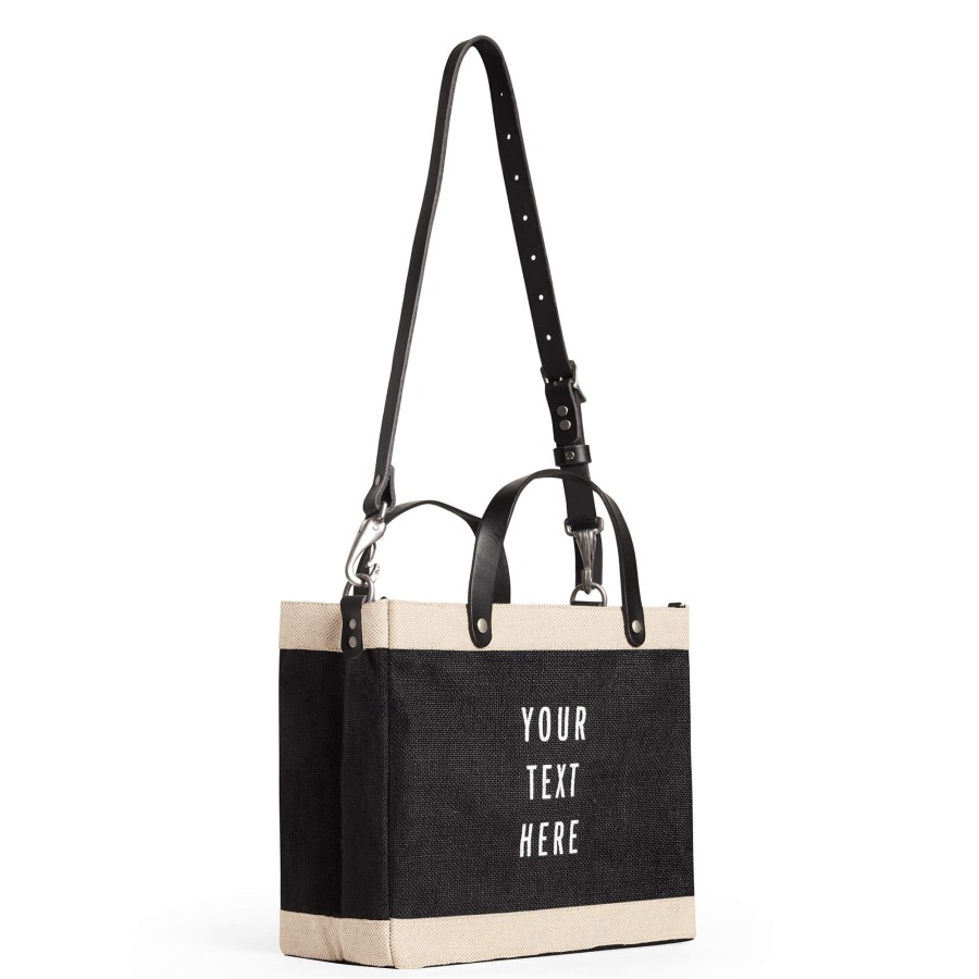 Small | WeProduce Petite Market Bag In Black With Black Strap