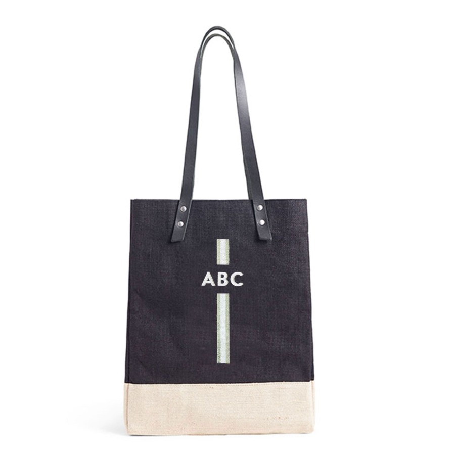 Medium | WeProduce Wine Tote In Black With Monogram