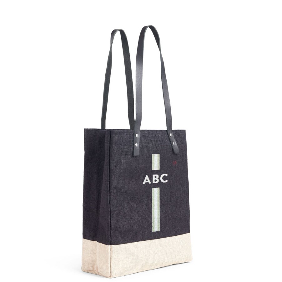 Medium | WeProduce Wine Tote In Black With Monogram