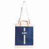 Large | WeProduce Market Bag In Navy With Strap And Monogram