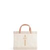 Small | WeProduce Petite Market Bag In White With Monogram