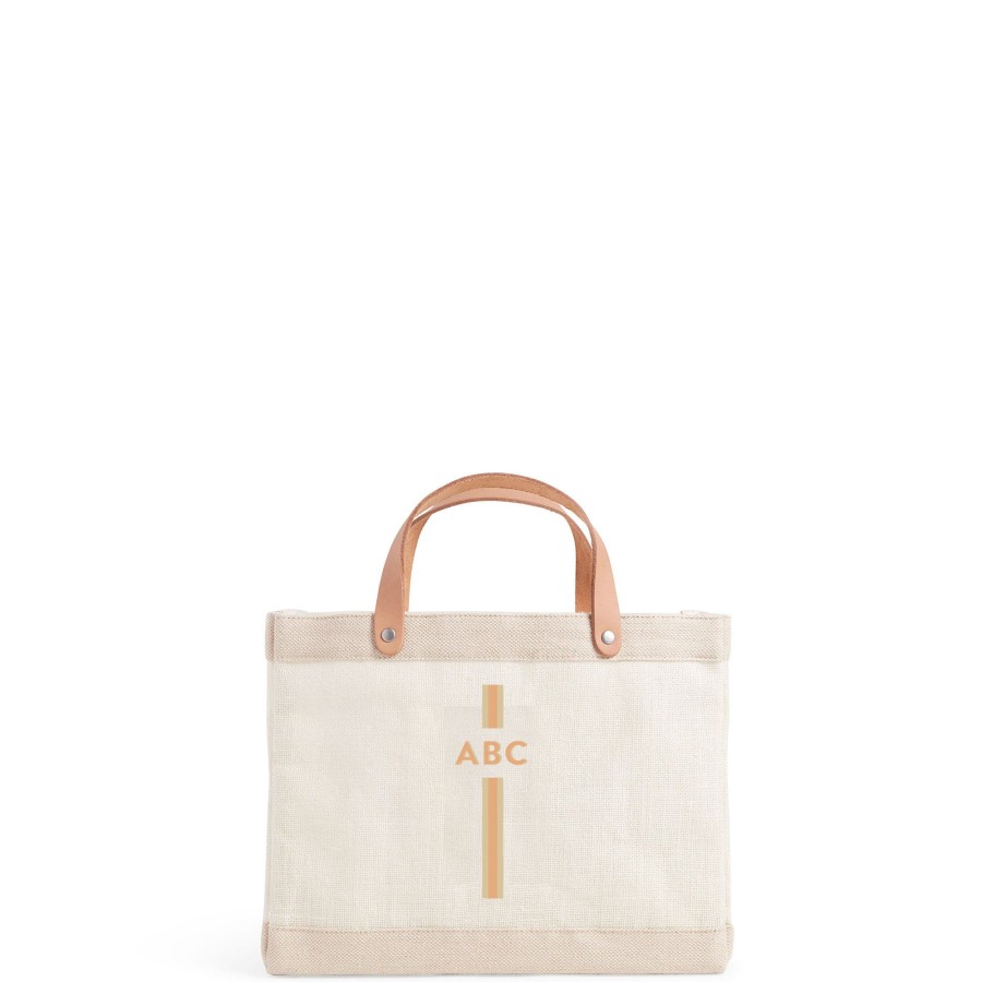 Small | WeProduce Petite Market Bag In White With Monogram