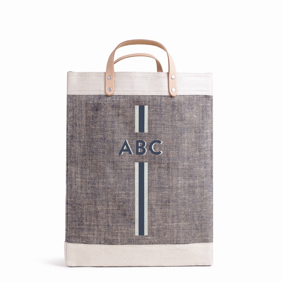 Large | WeProduce Market Bag In Chambray With Monogram