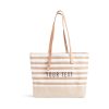 Medium | WeProduce Shoulder Market Bag In White Stripe