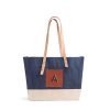 Medium | WeProduce Shoulder Market Bag In Navy "Alphabet Collection"