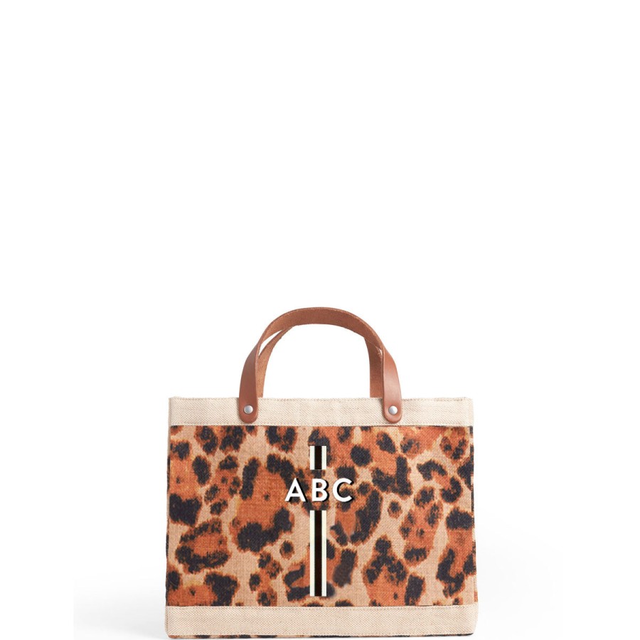 Small | WeProduce Petite Market Bag In Cheetah Print With Monogram