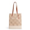 Medium | James Cardenas Wine Tote In Checker With Embroidery