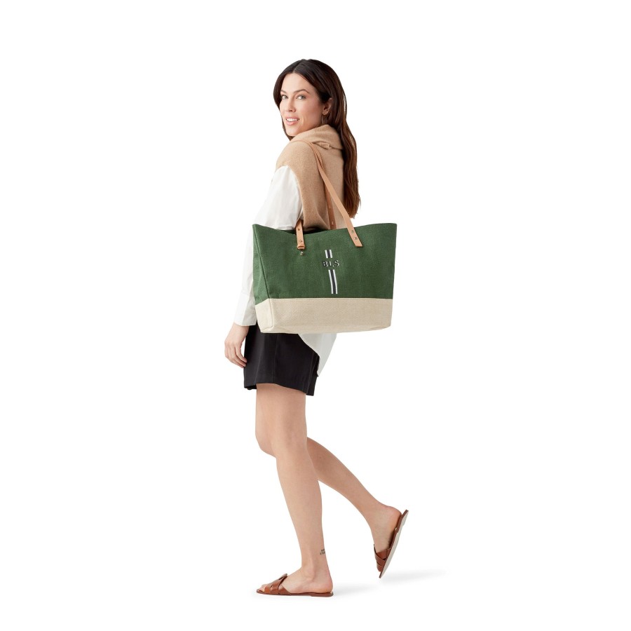 Medium | WeProduce Shoulder Market Bag In Field Green With Monogram