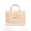 Small | WeProduce Petite Market Bag In Natural With "Joy"