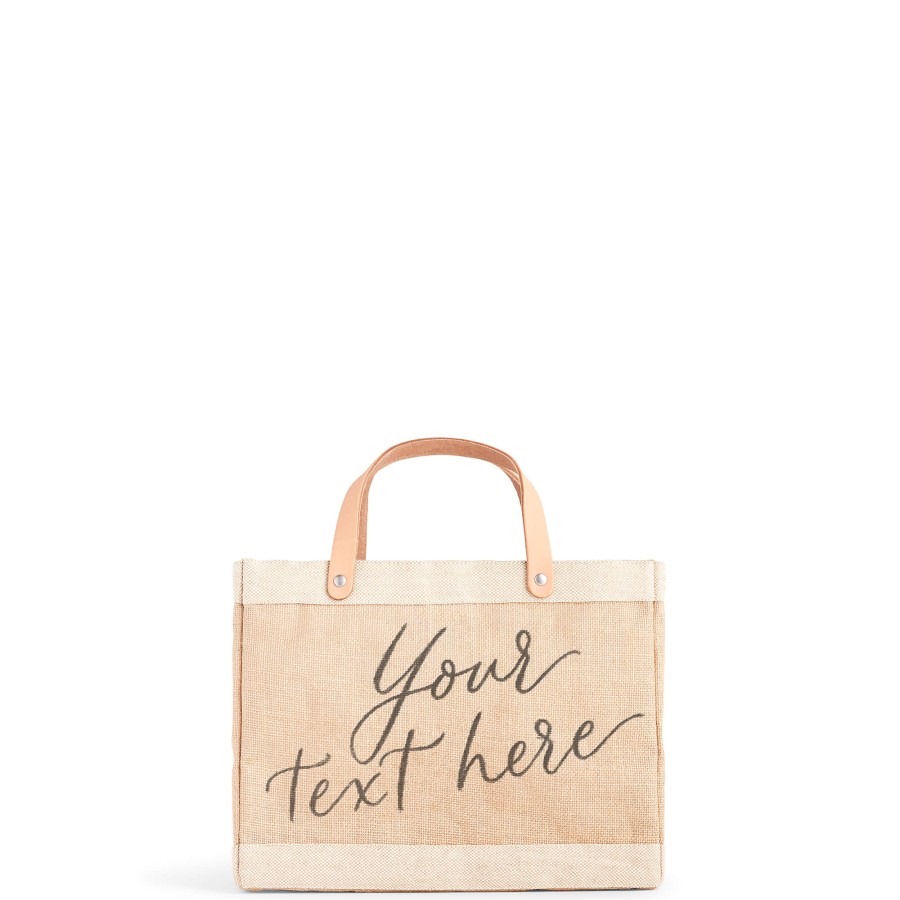 Small | Kylie Yoshida Petite Market Bag In Natural With Calligraphy