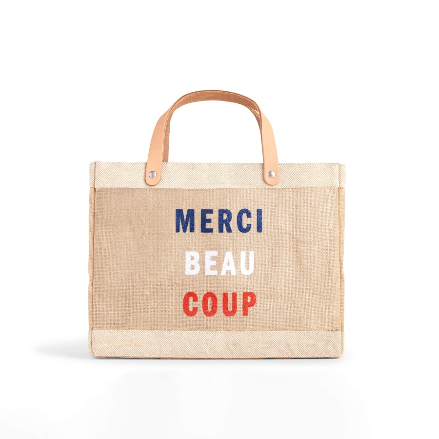 Small | WeProduce Petite Market Bag In Natural For Clare V. "Merci Beau Coup"