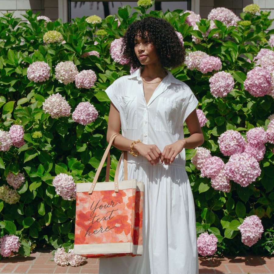 Medium | Kylie Yoshida Market Tote In Bloom By Liesel Plambeck With Calligraphy