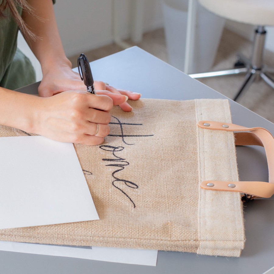 Medium | Kylie Yoshida Market Tote In Bloom By Liesel Plambeck With Calligraphy