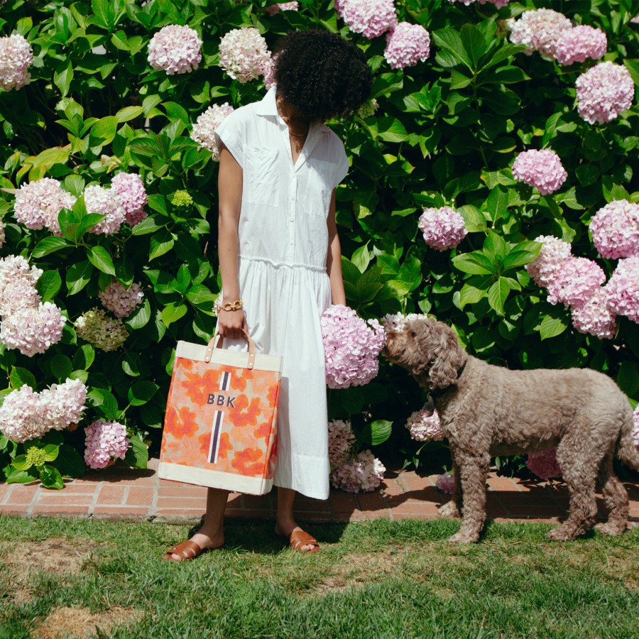 Large | WeProduce Market Bag In Bloom By Liesel Plambeck With Monogram