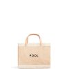 Small | WeProduce Petite Market Bag In Natural With "Pool"