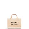 Small | WeProduce Petite Market Bag In Natural With "Ground Control"