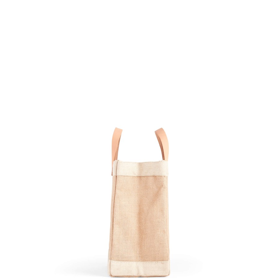 Small | WeProduce Petite Market Bag In Natural With "Ground Control"