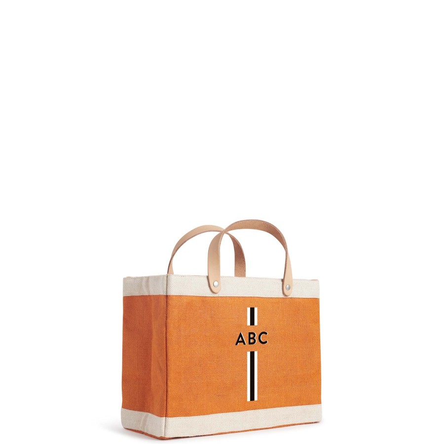 Small | WeProduce Petite Market Bag In Citrus With Black Monogram