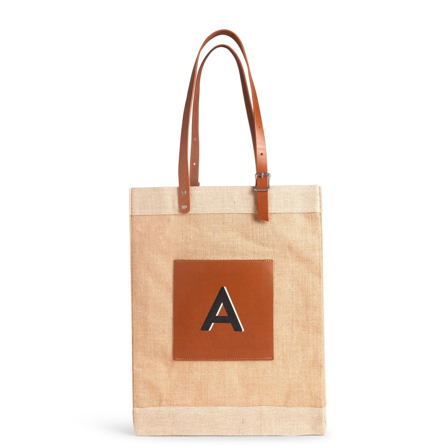 Large | WeProduce Market Bag In Natural With Adjustable Handle "Alphabet Collection"