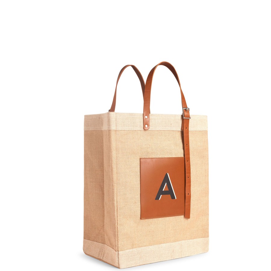 Large | WeProduce Market Bag In Natural With Adjustable Handle "Alphabet Collection"