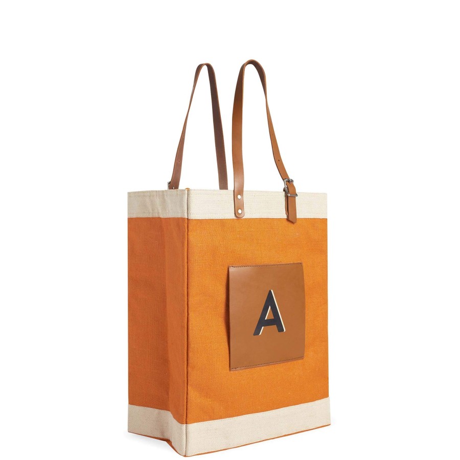 Large | WeProduce Market Bag In Citrus With Adjustable Handle "Alphabet Collection"