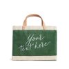 Small | Kylie Yoshida Petite Market Bag In Field Green With Calligraphy