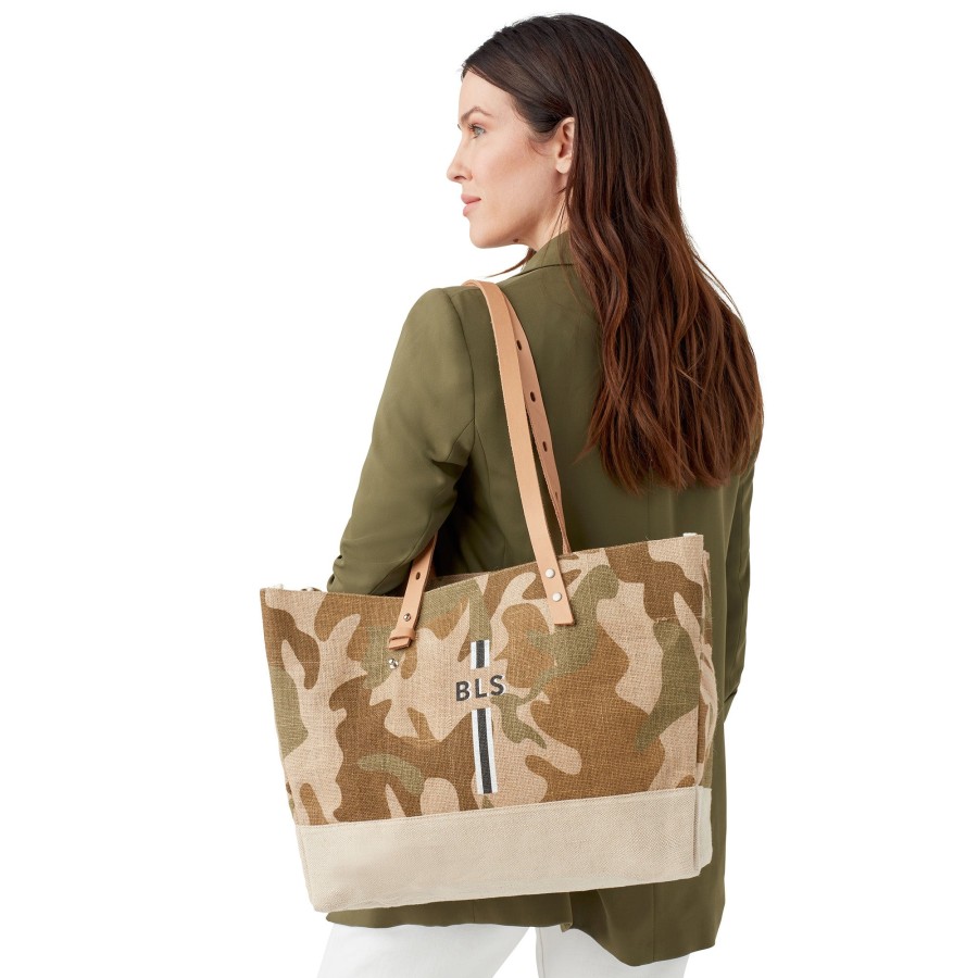 Medium | WeProduce Shoulder Market Bag In Safari With Monogram