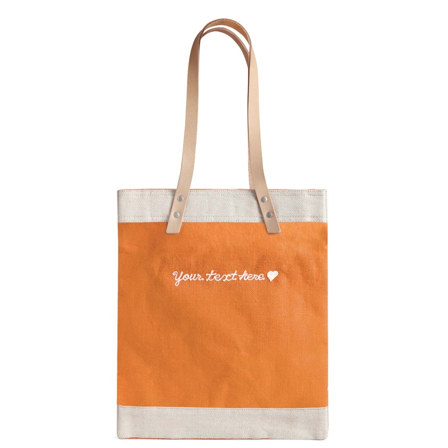 Medium | James Cardenas Market Tote In Citrus With Embroidery