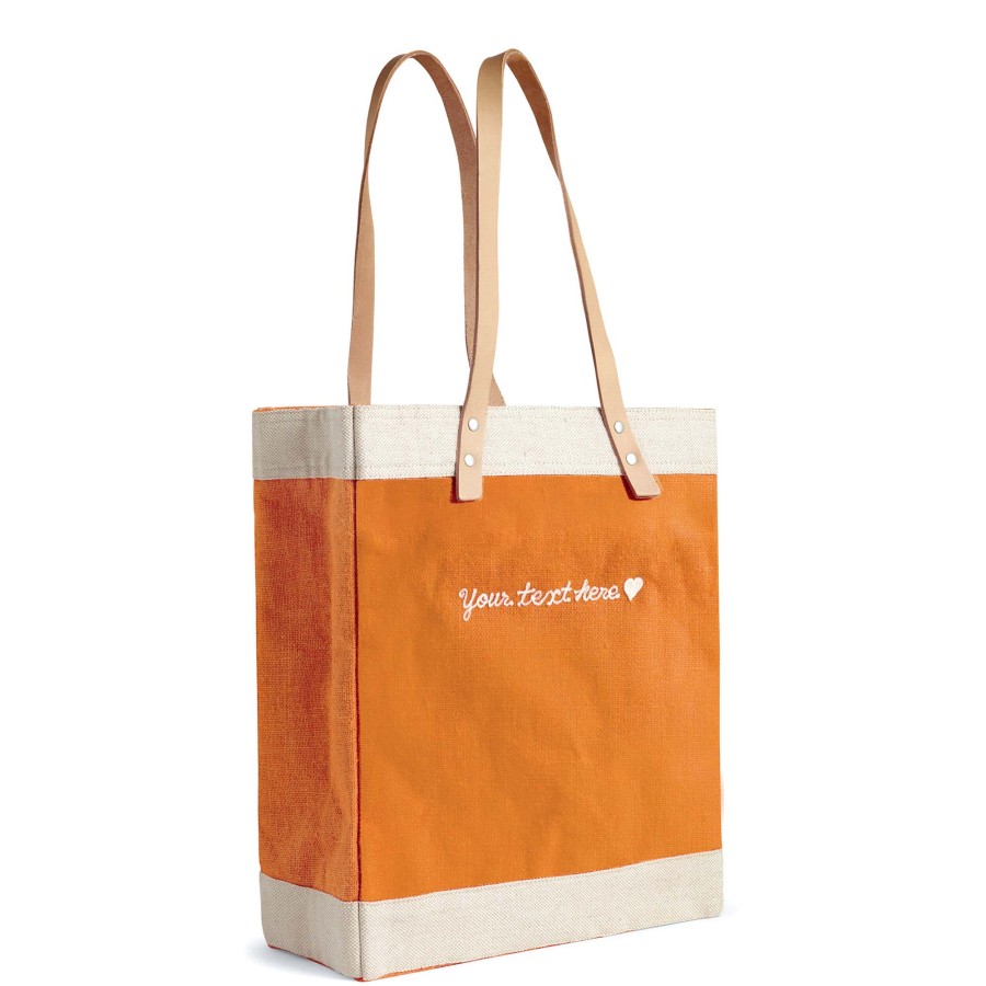 Medium | James Cardenas Market Tote In Citrus With Embroidery