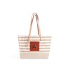 Medium | WeProduce Shoulder Market Bag In White Stripe "Alphabet Collection"