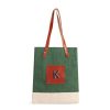 Medium | WeProduce Wine Tote In Field Green "Alphabet Collection"