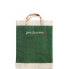 Large | James Cardenas Market Bag In Field Green With Embroidery