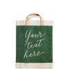 Large | Kylie Yoshida Market Bag In Field Green With Calligraphy