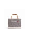 Small | James Cardenas Petite Market Bag In Chambray With Embroidery